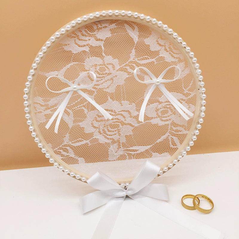 Wooden ring with lace ring pillow 581421564395 - COCOMELODY